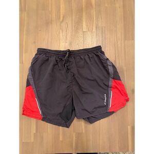 Brooks‎ Running Shorts Men's Black Red Athletic Gym Workout Activewear Size L